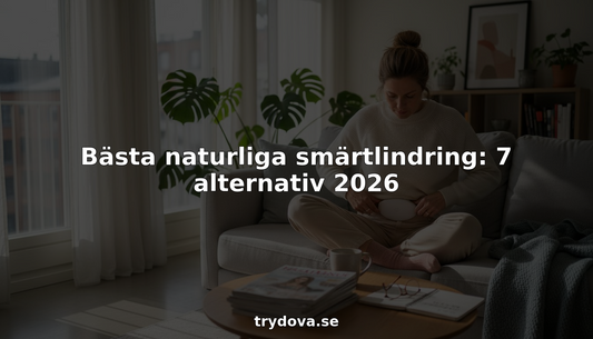 Kvinna använder bärbar smärtlindringsapparat hemma